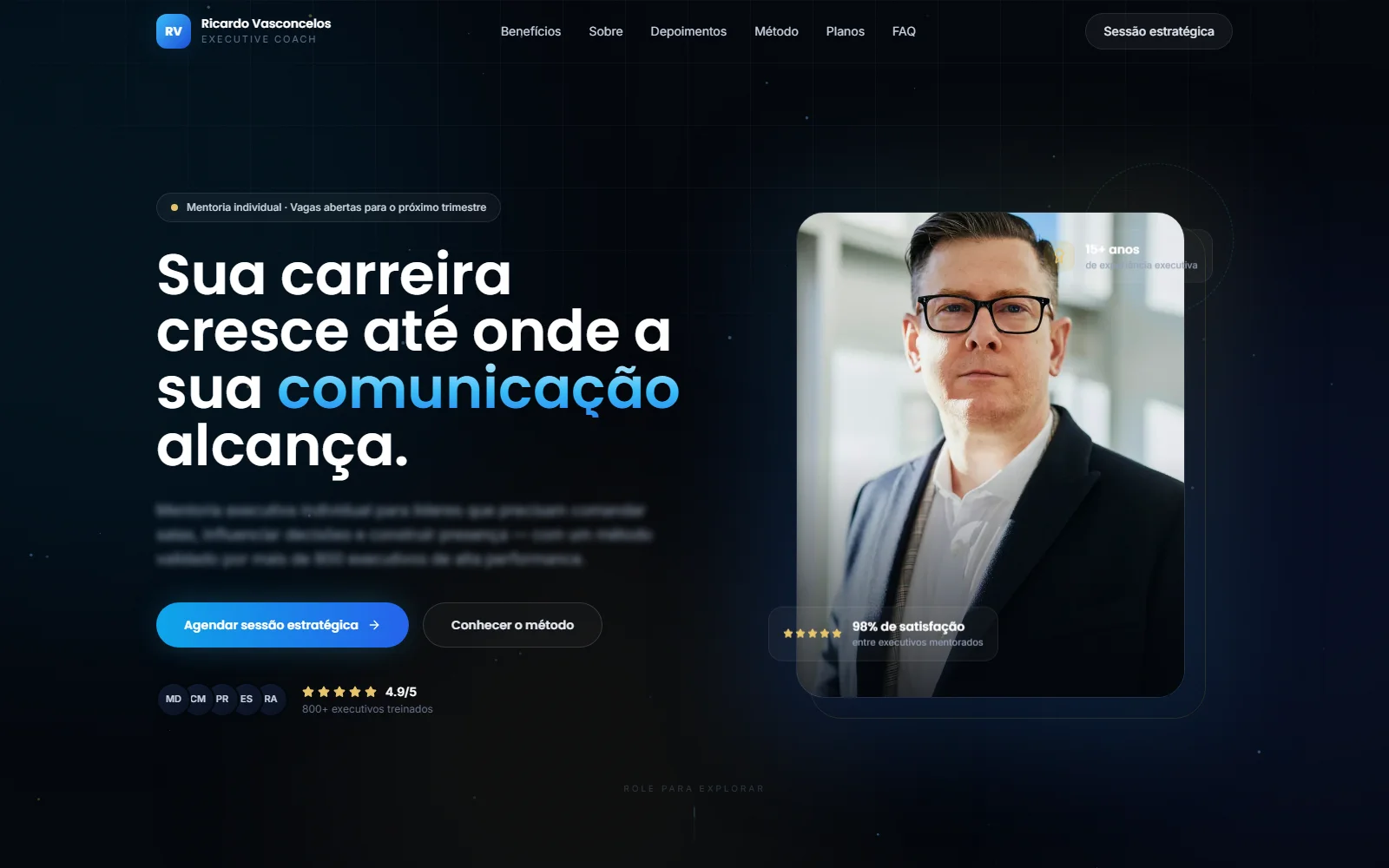 Landing page Ricardo Vasconcelos